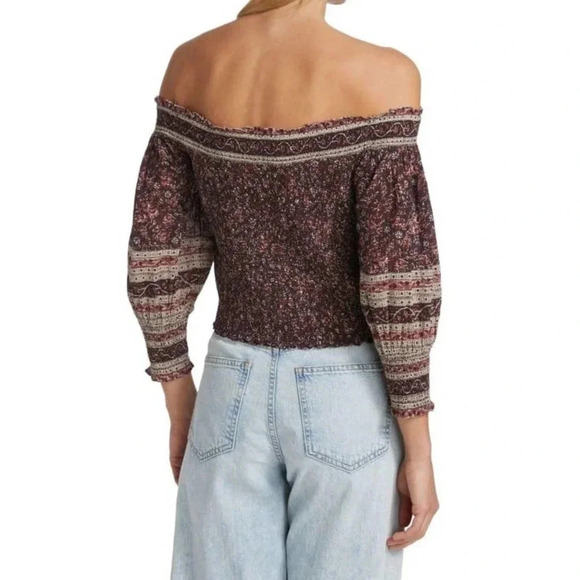 NWT VERONICA BEARD Rosalinda Smocked Off The Shoulder Top - Picture 9 of 9